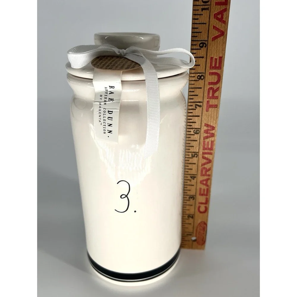 NEW Rae Dunn #3 Three Ceramic Canister with Black Ribbon 9